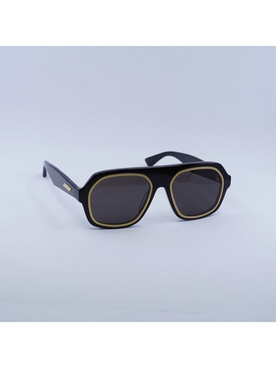Bottega Veneta BV1217S 001 Sunglasses Black Aviator Frame, Grey Lenses